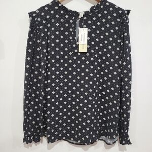 Alexander Jordan black pattern blouse size L